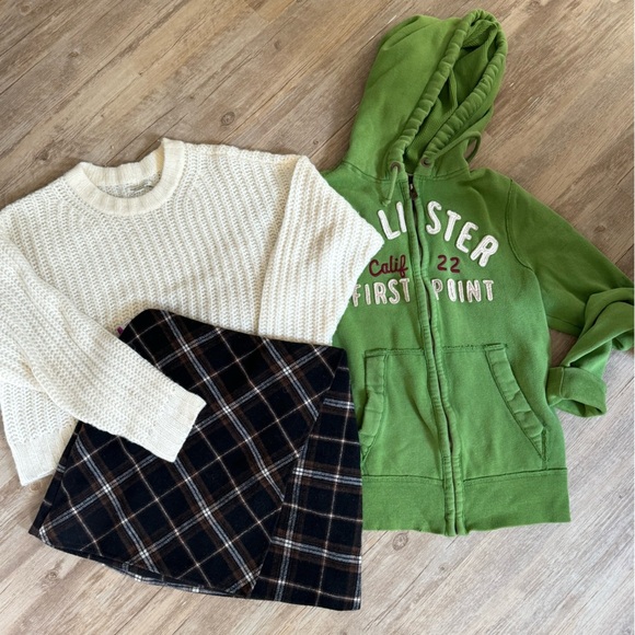 Hollister Sweaters - Y2K Bundle Hollister Hoodie American Eagle Sweater Hollister Plaid Mini Skirt M